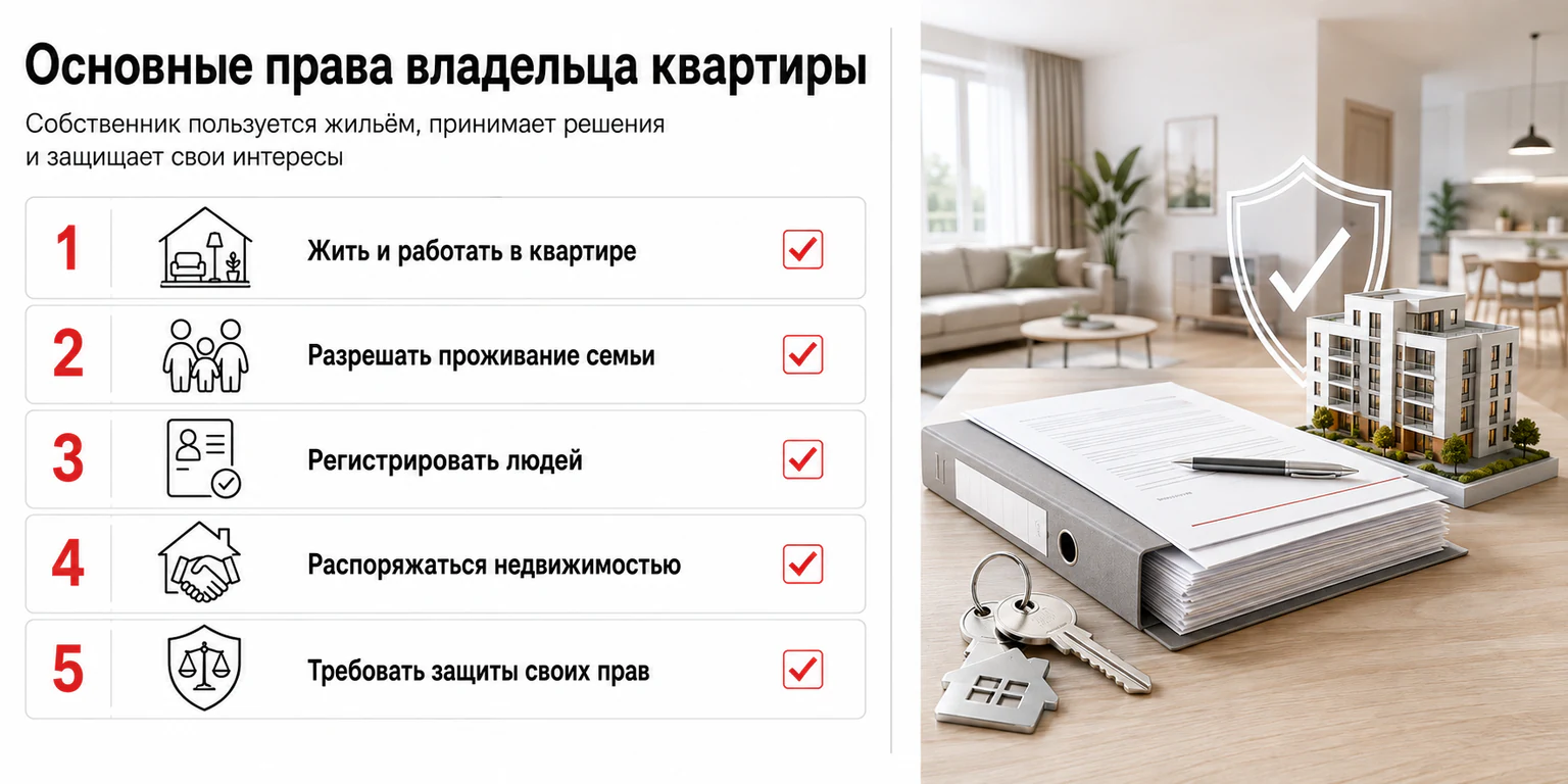 Инфографика: основные права владельца квартиры
