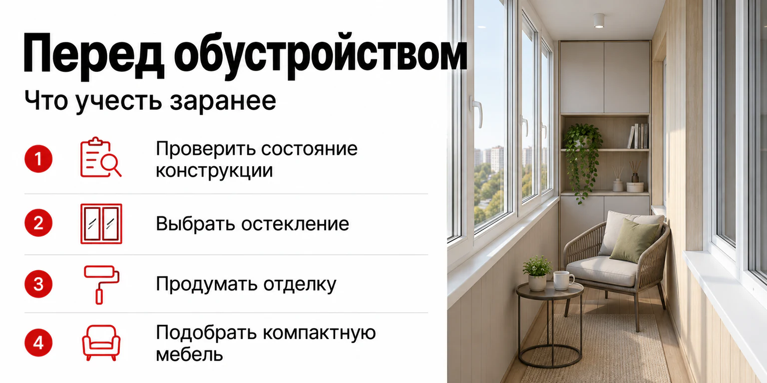 Инфографика: что учесть перед обустройством балкона или лоджии