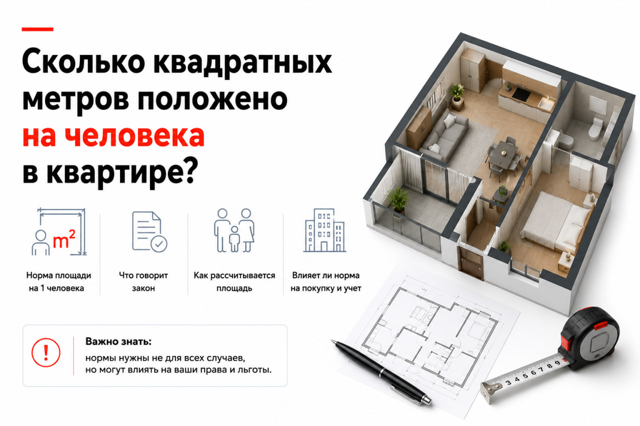 Сколько квадратных метров положено на человека в квартире