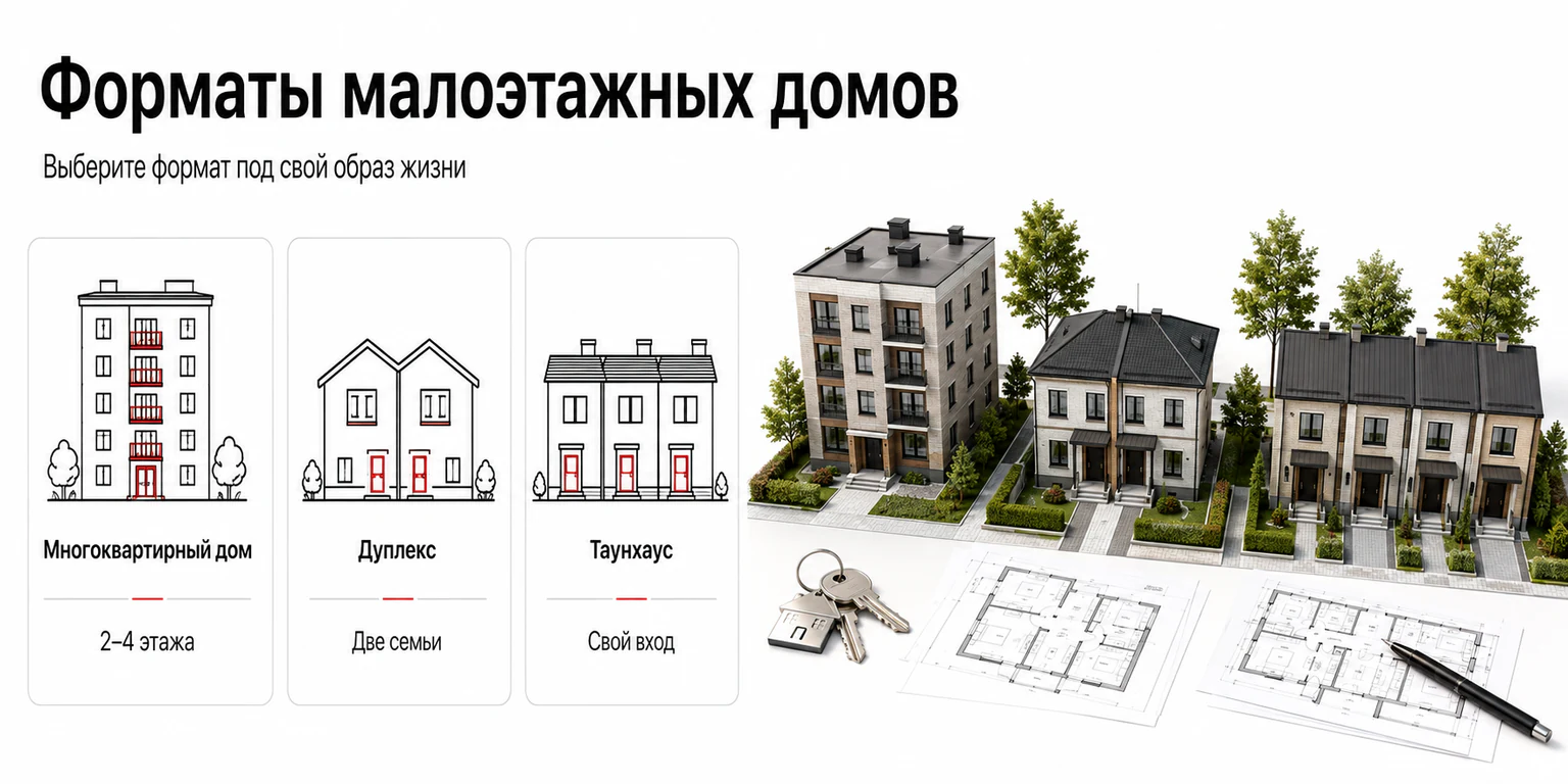 Инфографика: форматы малоэтажных домов