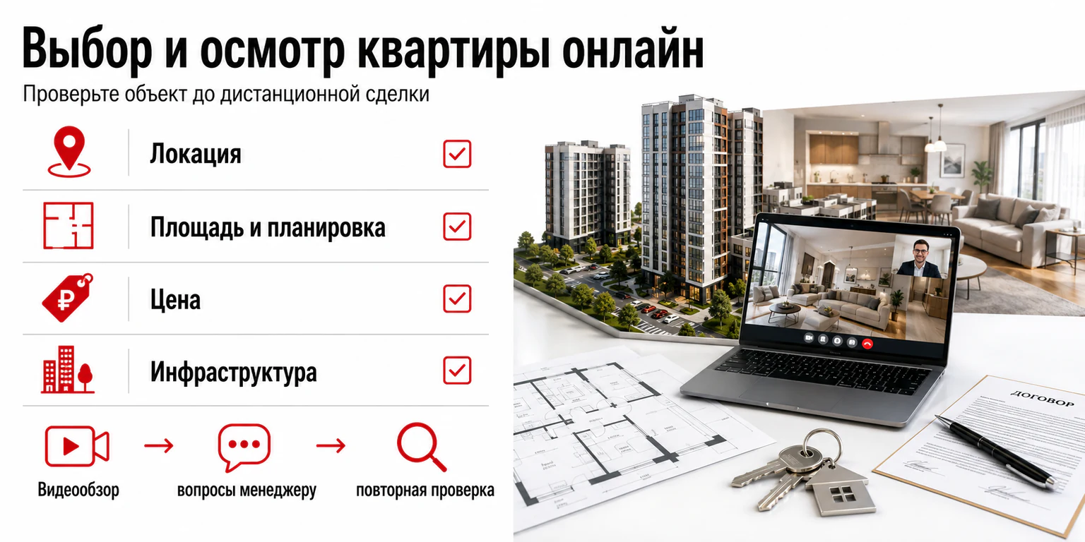 Инфографика: выбор и осмотр квартиры онлайн
