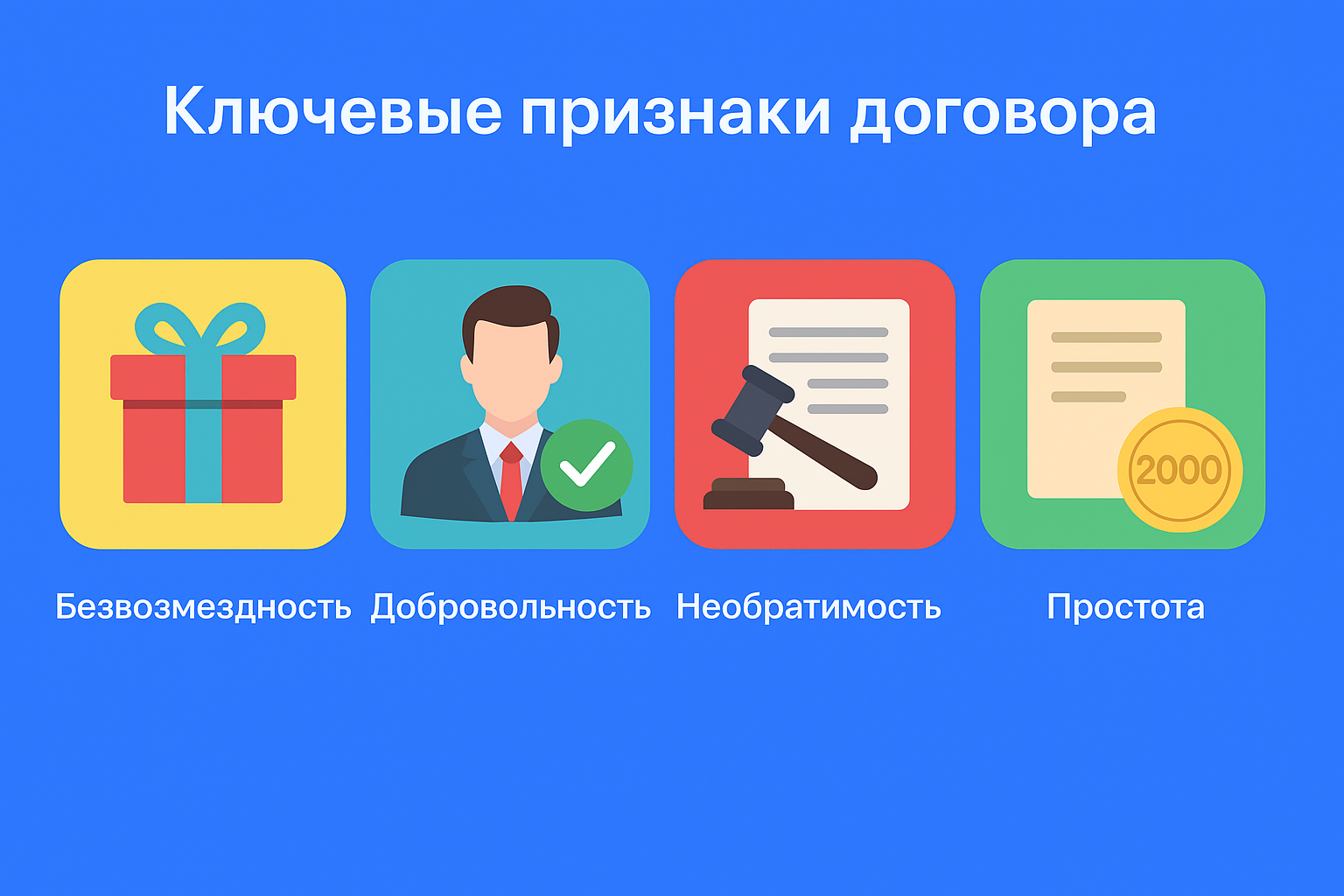 Ключевые признаки договора дарения инфографика