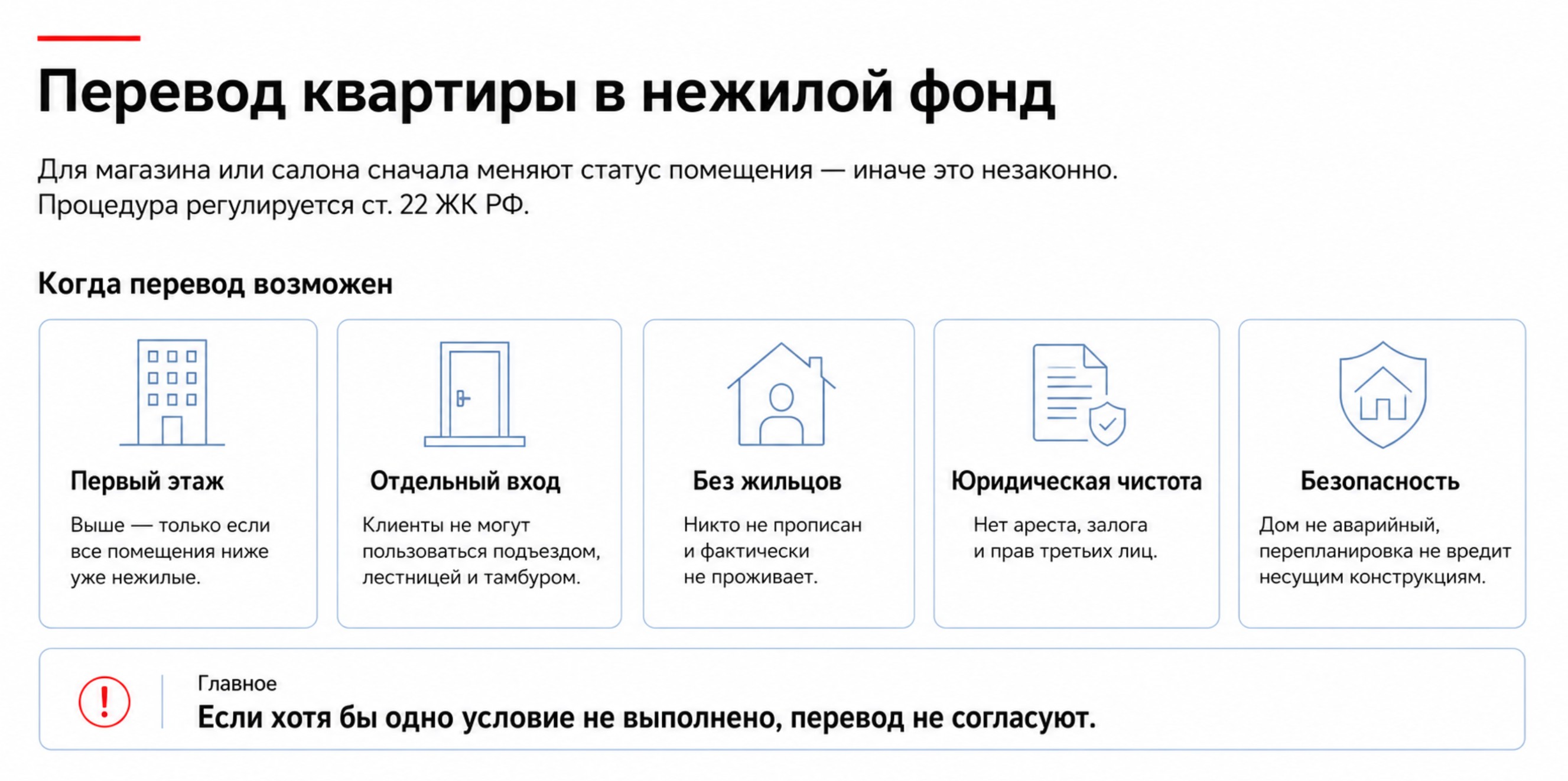 Перевод жилого помещения в нежилое