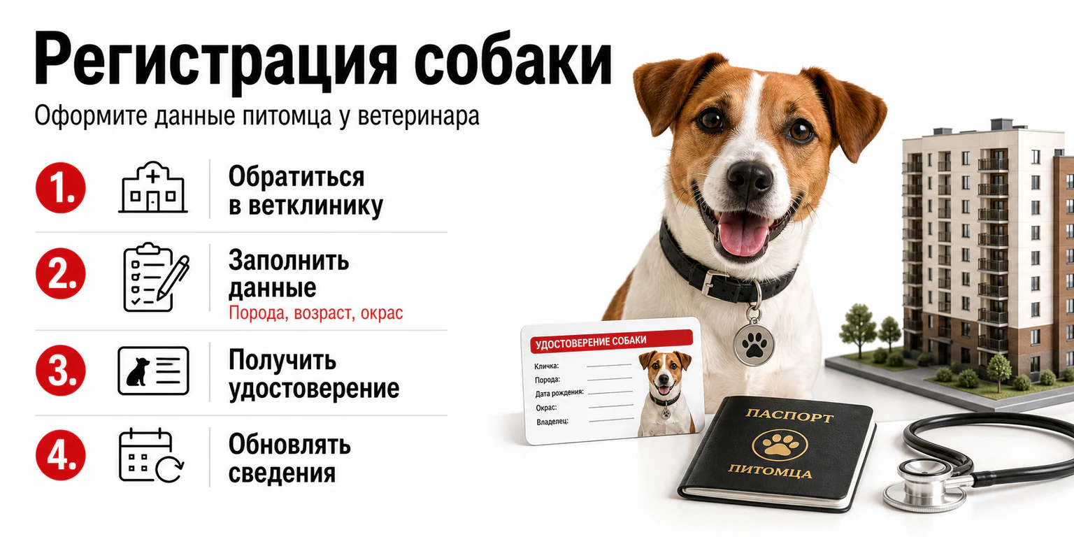Инфографика: регистрация собаки