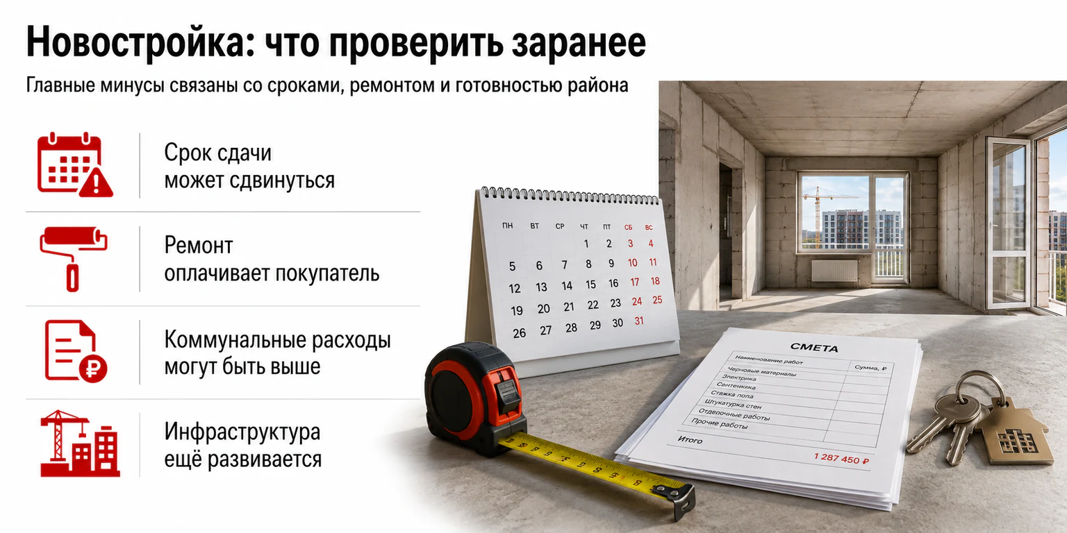 Инфографика: что проверить при покупке новостройки