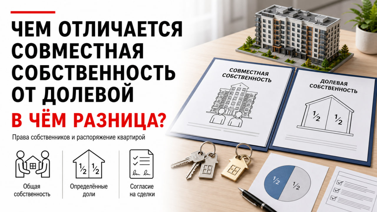 Чем отличается совместная собственность от долевой