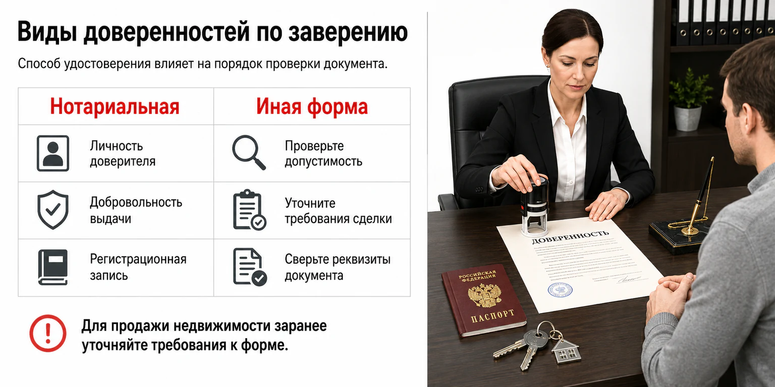 Инфографика: виды доверенностей по заверению