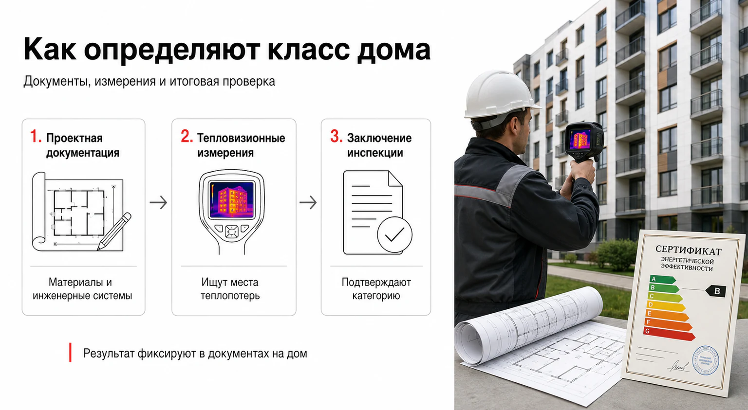Инфографика: как определяют класс энергоэффективности дома