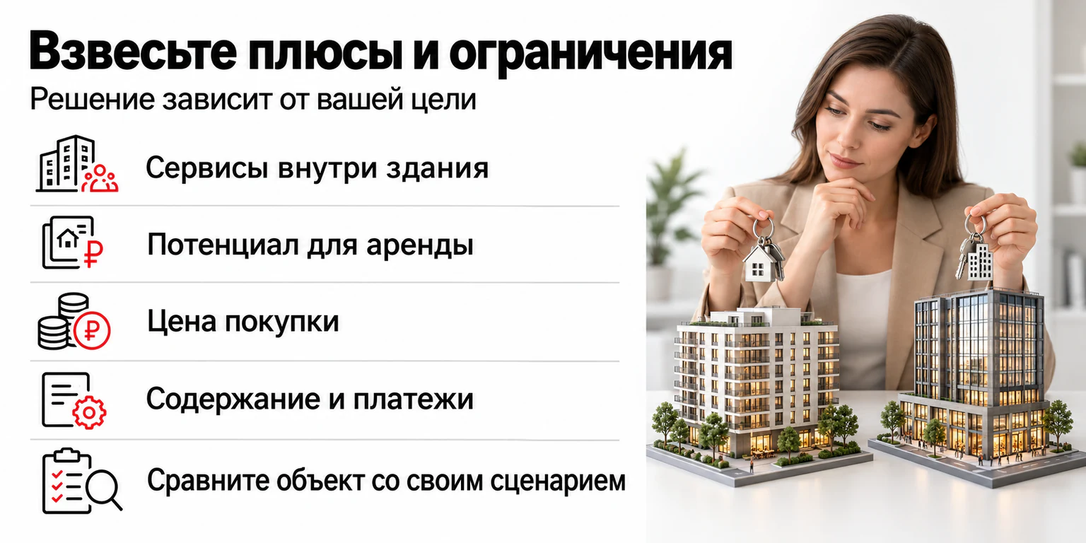 Критерии выбора апартаментов: цель покупки, сервисы, аренда и расходы