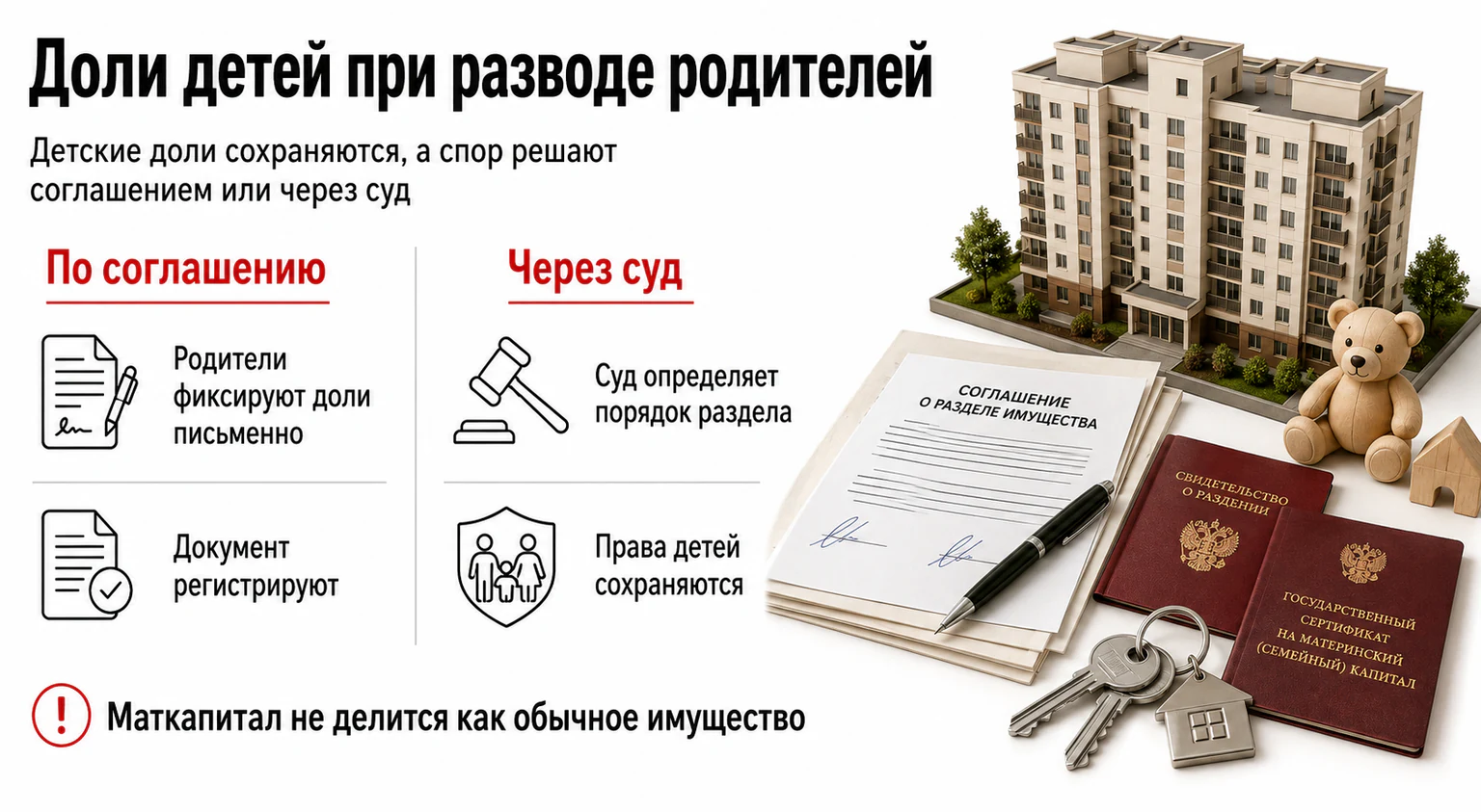 Инфографика: как распределяются доли детей при разводе родителей