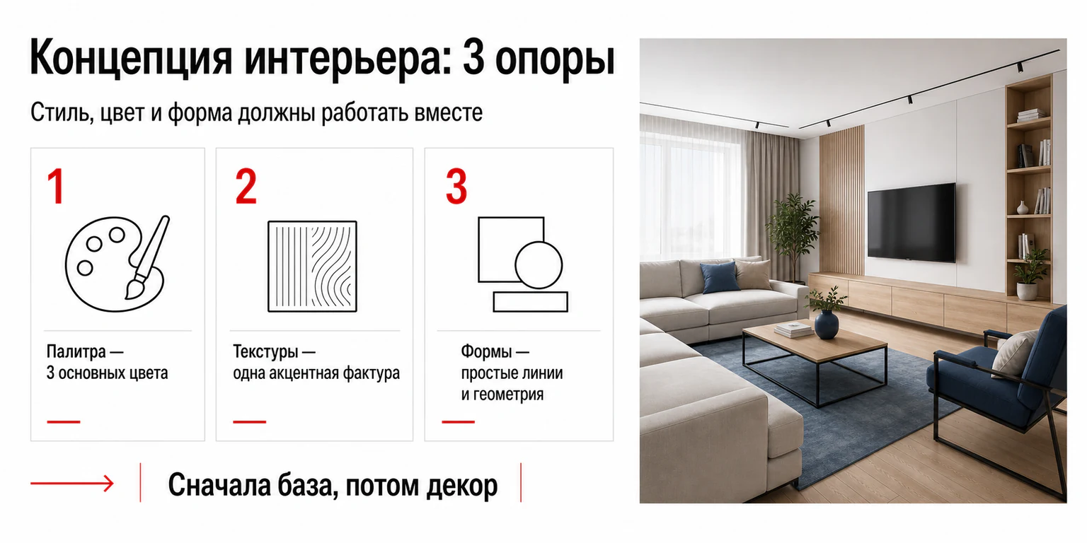 Инфографика: концепция интерьера