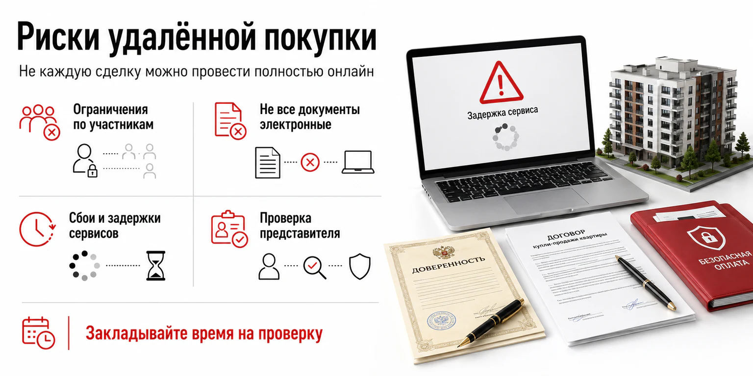 Инфографика: риски дистанционной покупки квартиры