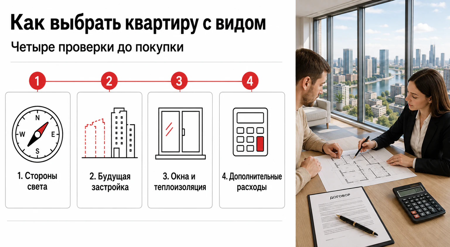 Инфографика: как выбрать квартиру с видом