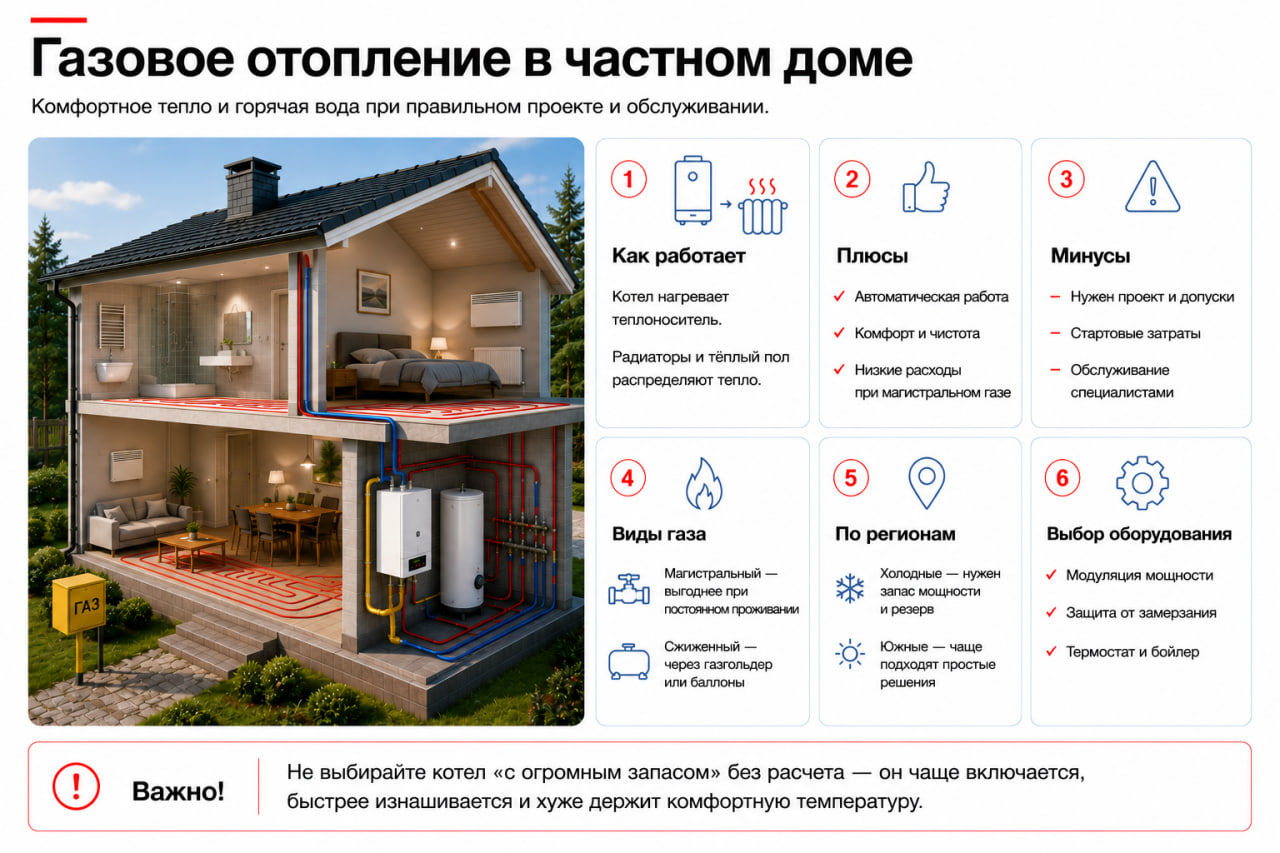 Газовое отопление в частном доме