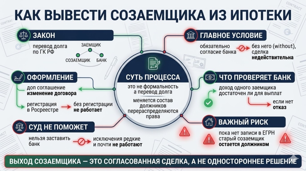 Как вывести созаемщика из ипотеки
