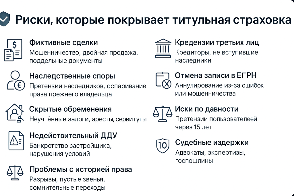 Риски, которые покрывает титульная страховка Риски, которые покрывает титульная страховка