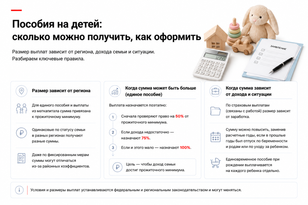 Пособия на детей: сколько можно получить, как оформить