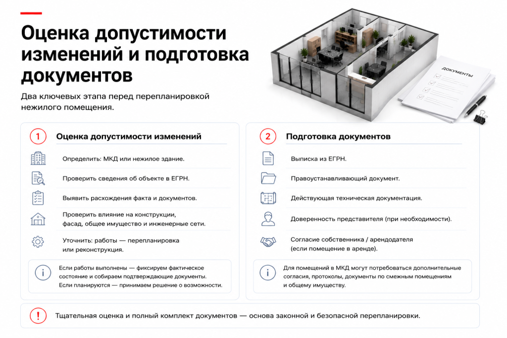 Оценка допустимости изменений и подготовка документов