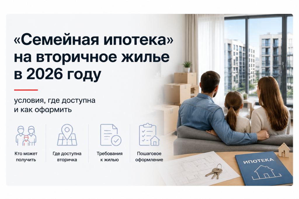 «Семейная ипотека» на вторичное жилье в 2026 году: условия, где доступна и как оформить 