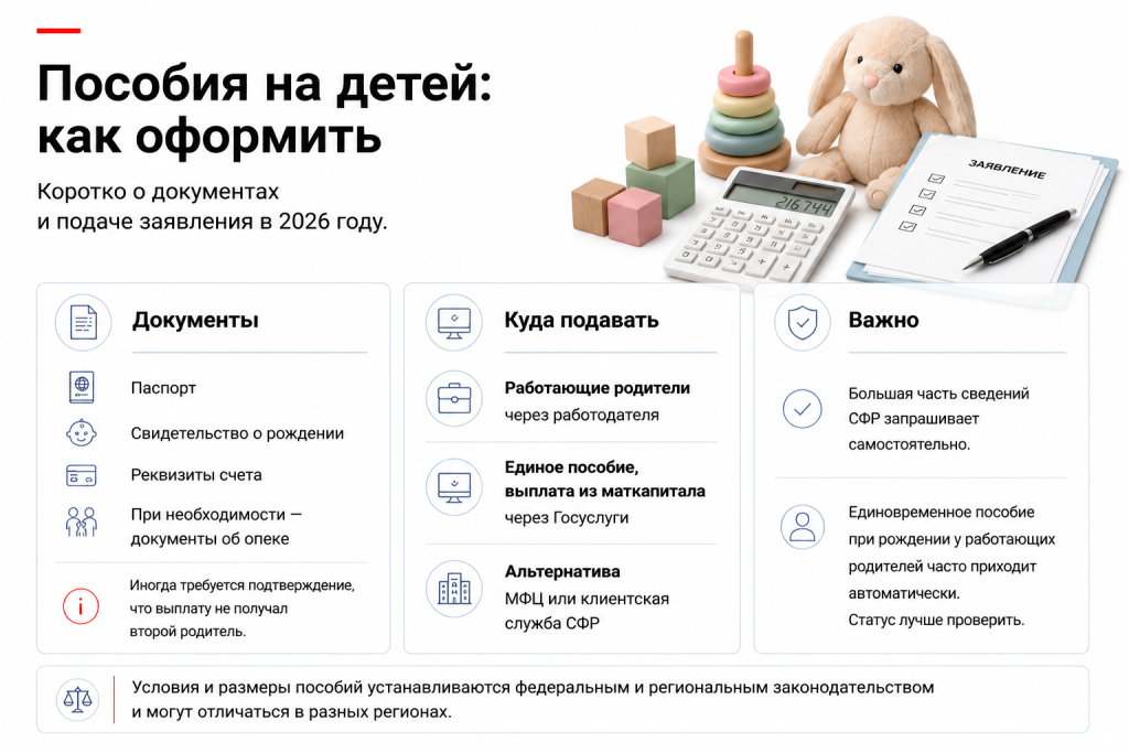 Пособия на детей как оформить