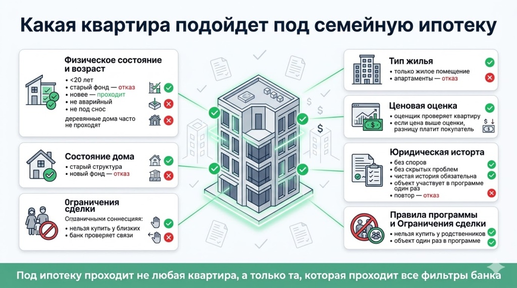 Какая квартира подойдет под семейную ипотеку