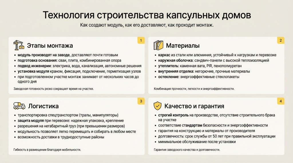 Технология строительства капсульных домов Технология строительства капсульных домов