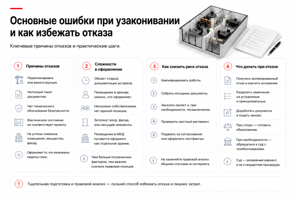 Основные ошибки при узаконивании и как избежать отказа