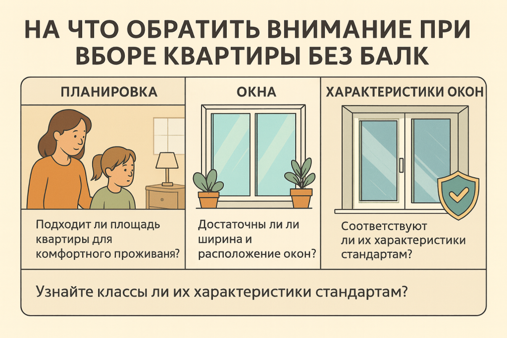 На что обратить внимание при выборе квартиры без балкона