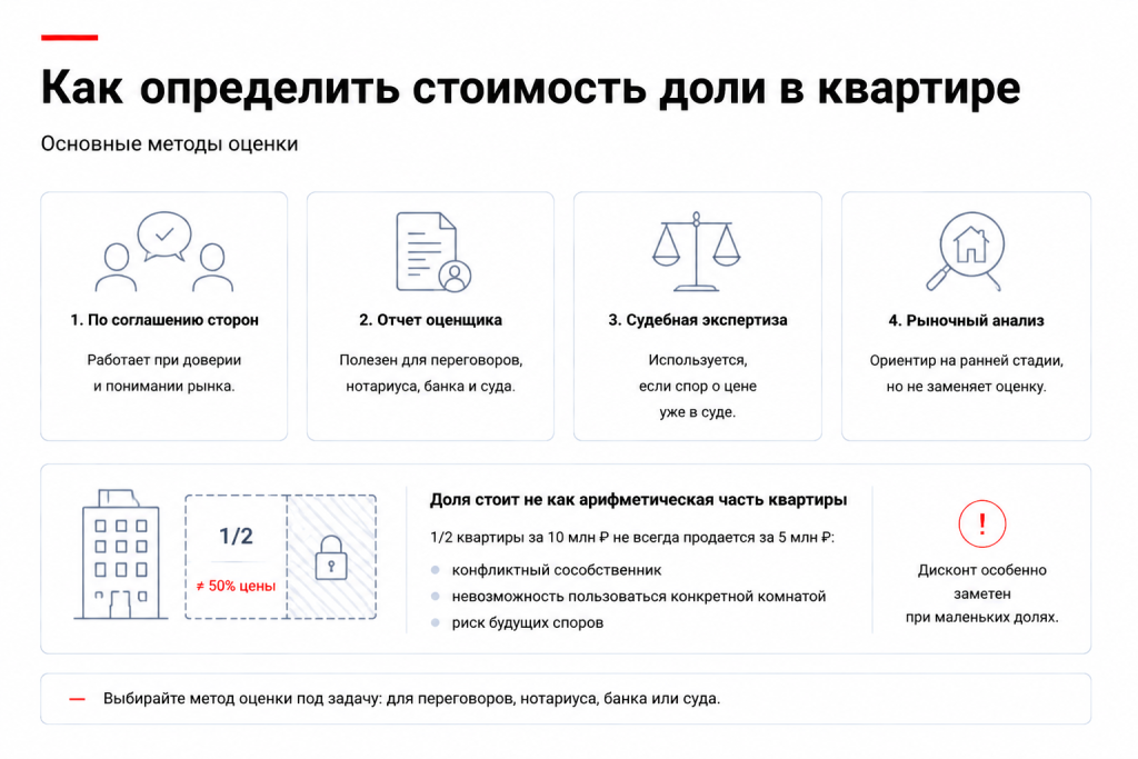 Как определить стоимость доли в квартире