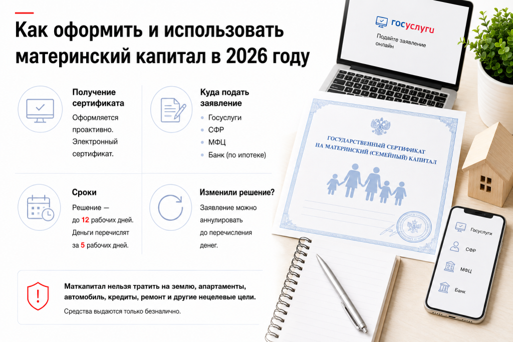 Как оформить и использовать материснкий капитал в 2026 году