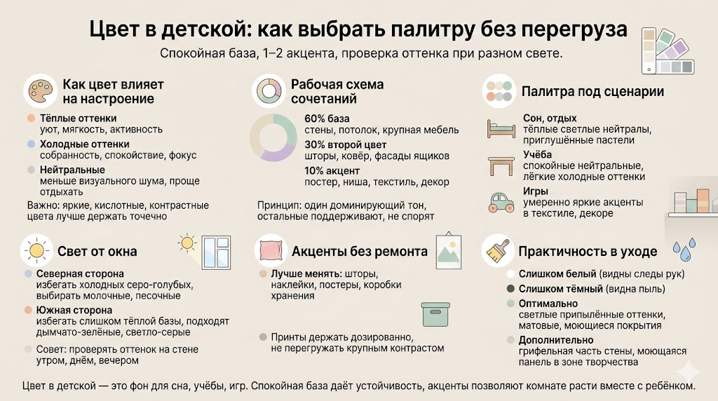 Цвет в детской, как выбрать палитру перегруза