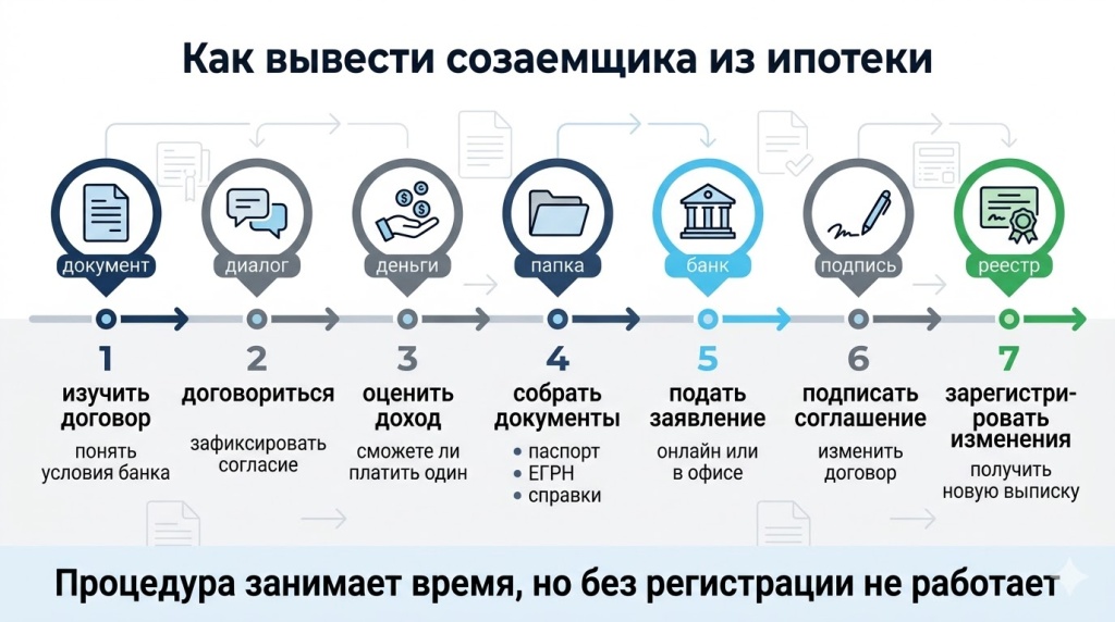Пошаговая инструкция: как вывести созаемщика из ипотеки