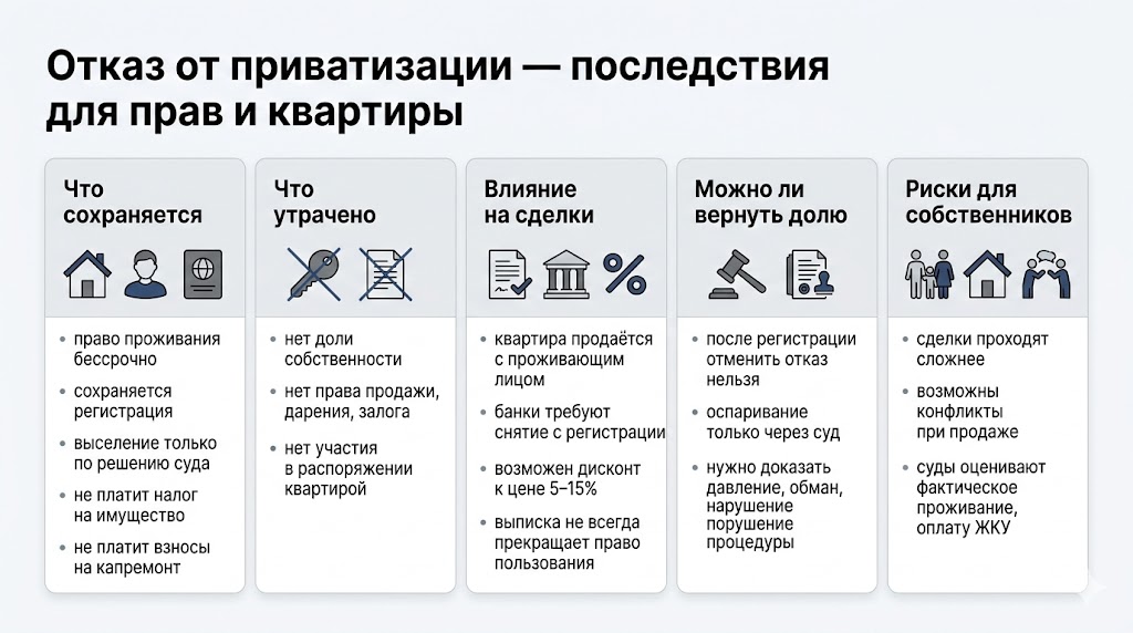Отказ от приватизации последствия
