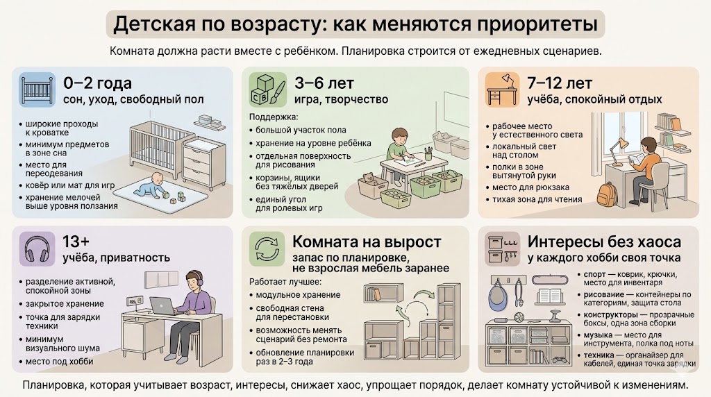Детская комната по возрасту