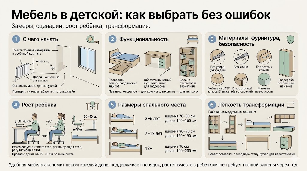 Какая должна быть мебель в детской