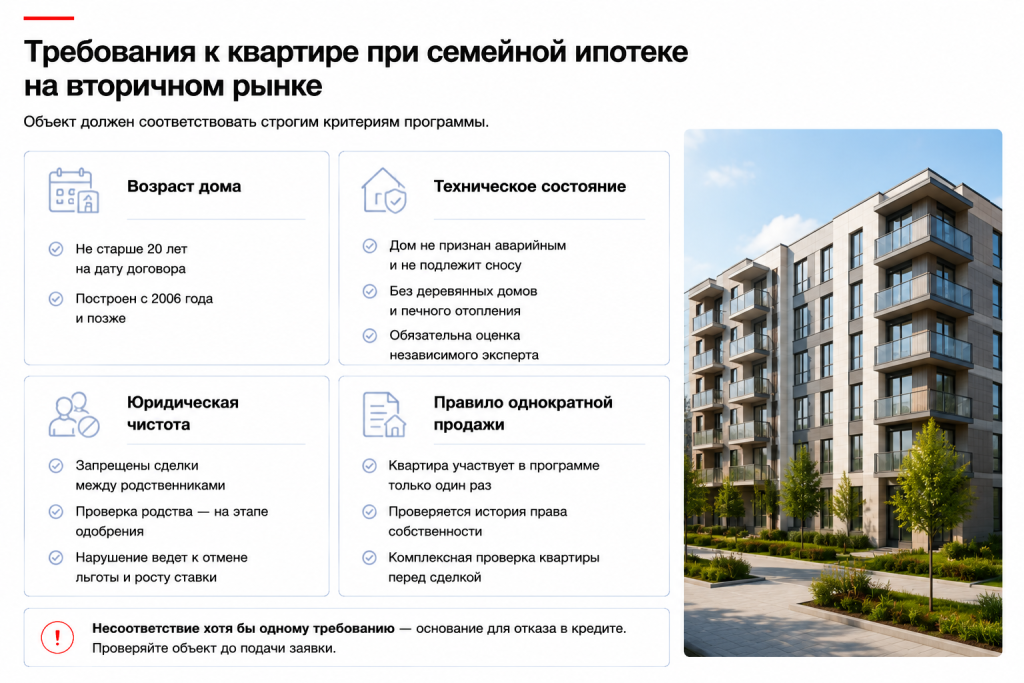 Жесткие требования к приобретаемому объекту недвижимости