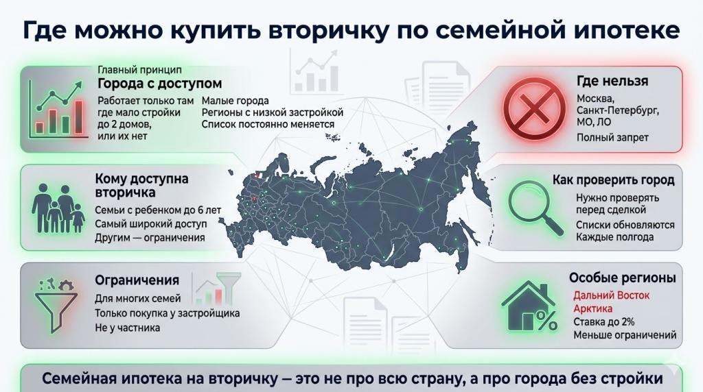 Где доступна семейная ипотека на вторичку: в каких городах можно купить жилье