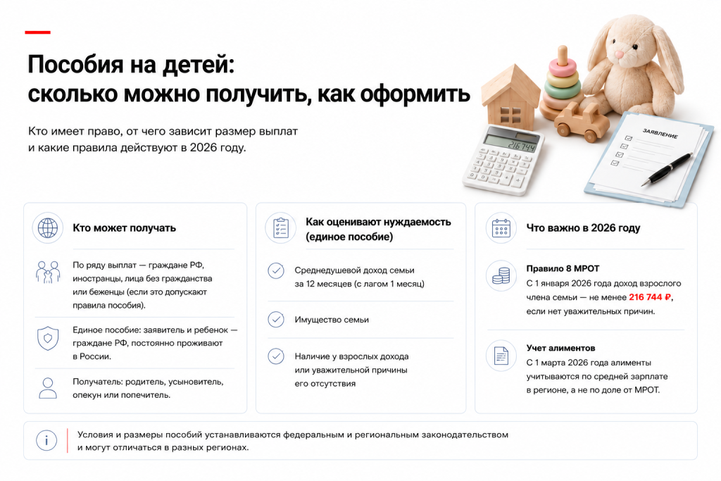 Пособия на детей, сколько можно получить, как оформить