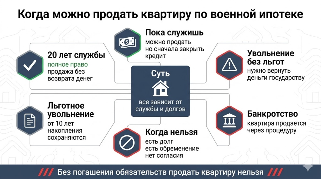 Когда можно продать квартиру по военной ипотеке