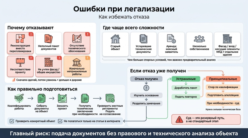 Основные ошибки при узаконивании и как избежать отказа