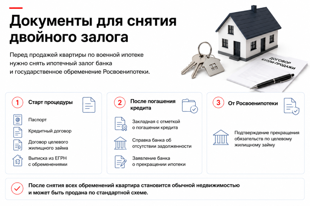 Документы для инициации снятия двойного залога