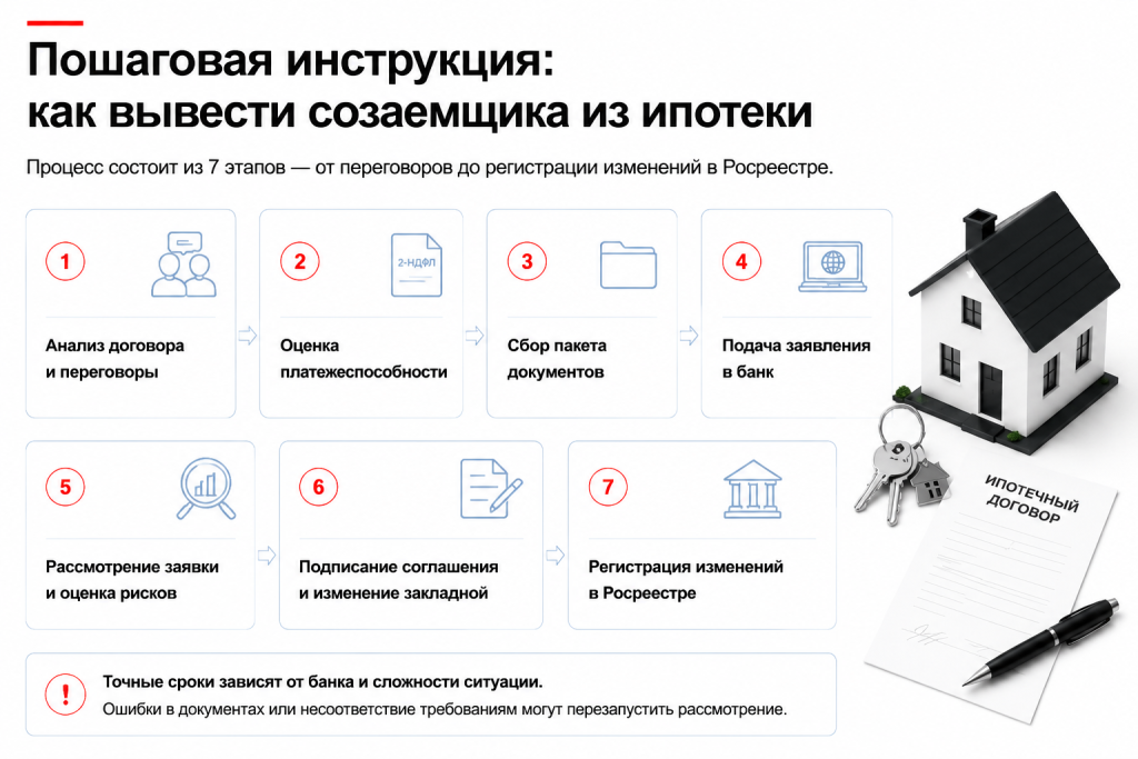 Пошаговая инструкция: как вывести созаемщика из ипотеки