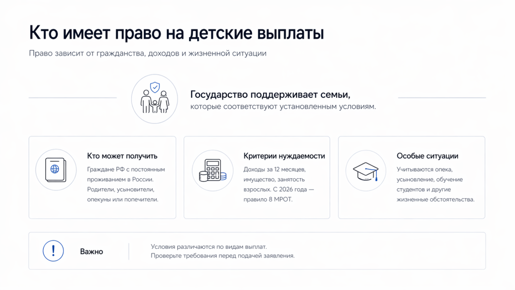 Кто имеет право на выплаты