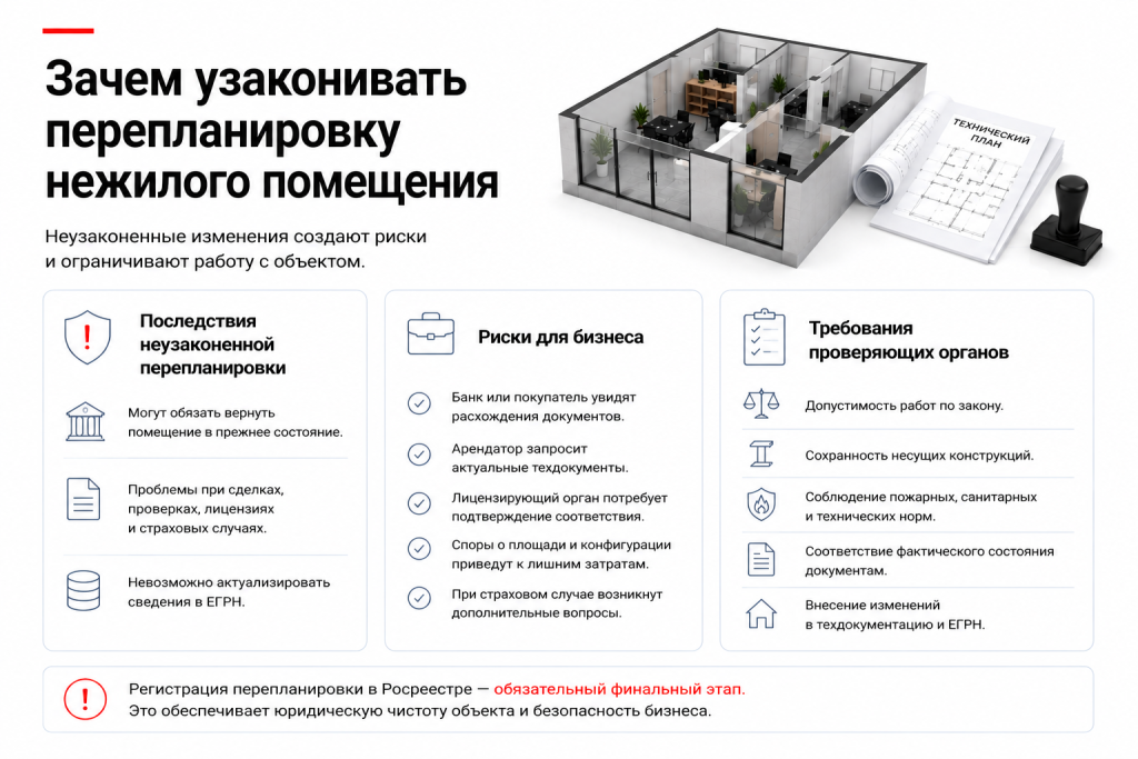 Зачем узаконивать перепланировку нежилого помещения