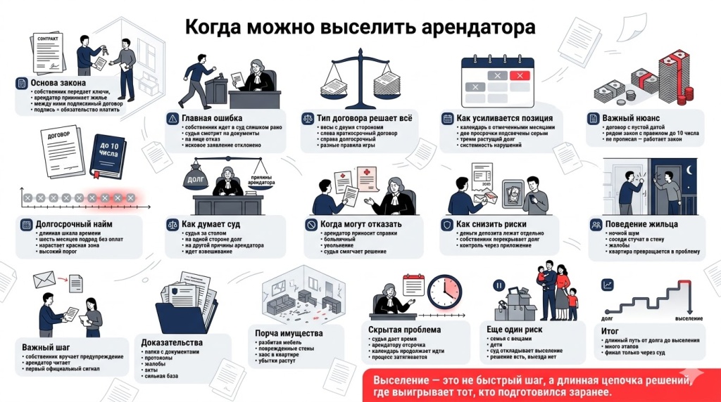 порядок действия для выселенеия квартиранта