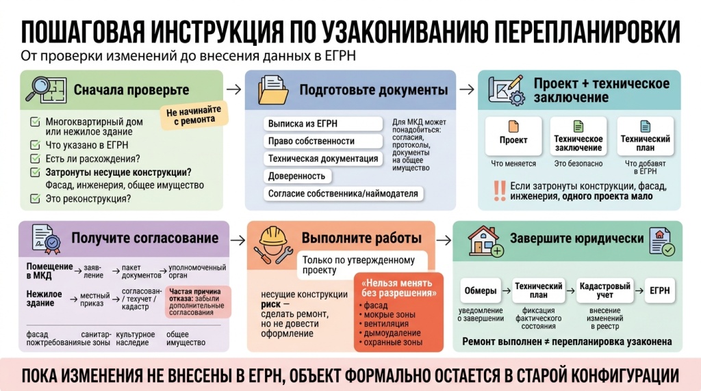 Пошаговая инструкция по узакониванию перепланировки
