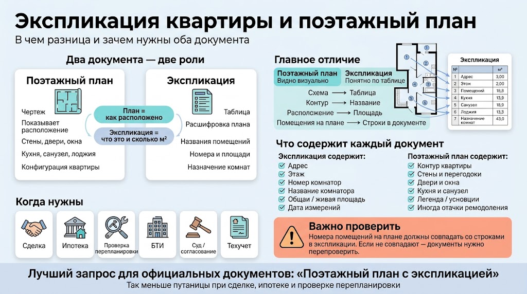 Что такое экспликация квартиры и поэтажный план