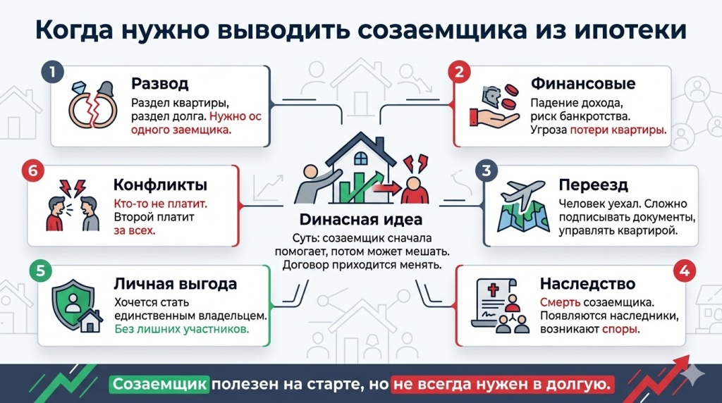 В каких случаях возникает необходимость исключения созаемщика