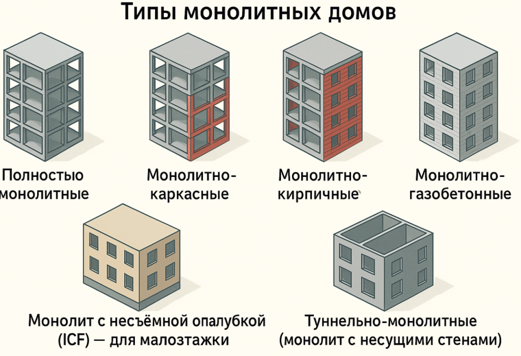 Типы монолитных домов