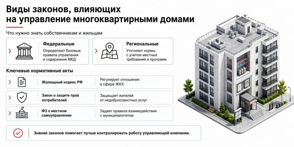 Виды законов влияющих на управление многоквартирных домов